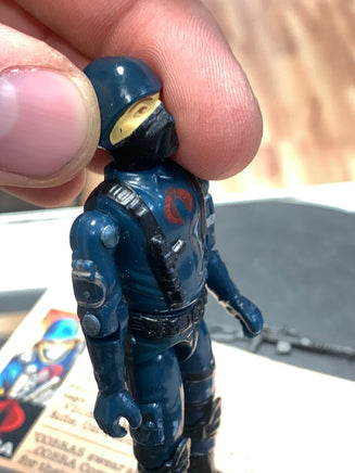 Cobra Officer V1 with File Card Straight Arm BB (Vintage GI Joe, Hasbro) Complete - Bitz & Buttons