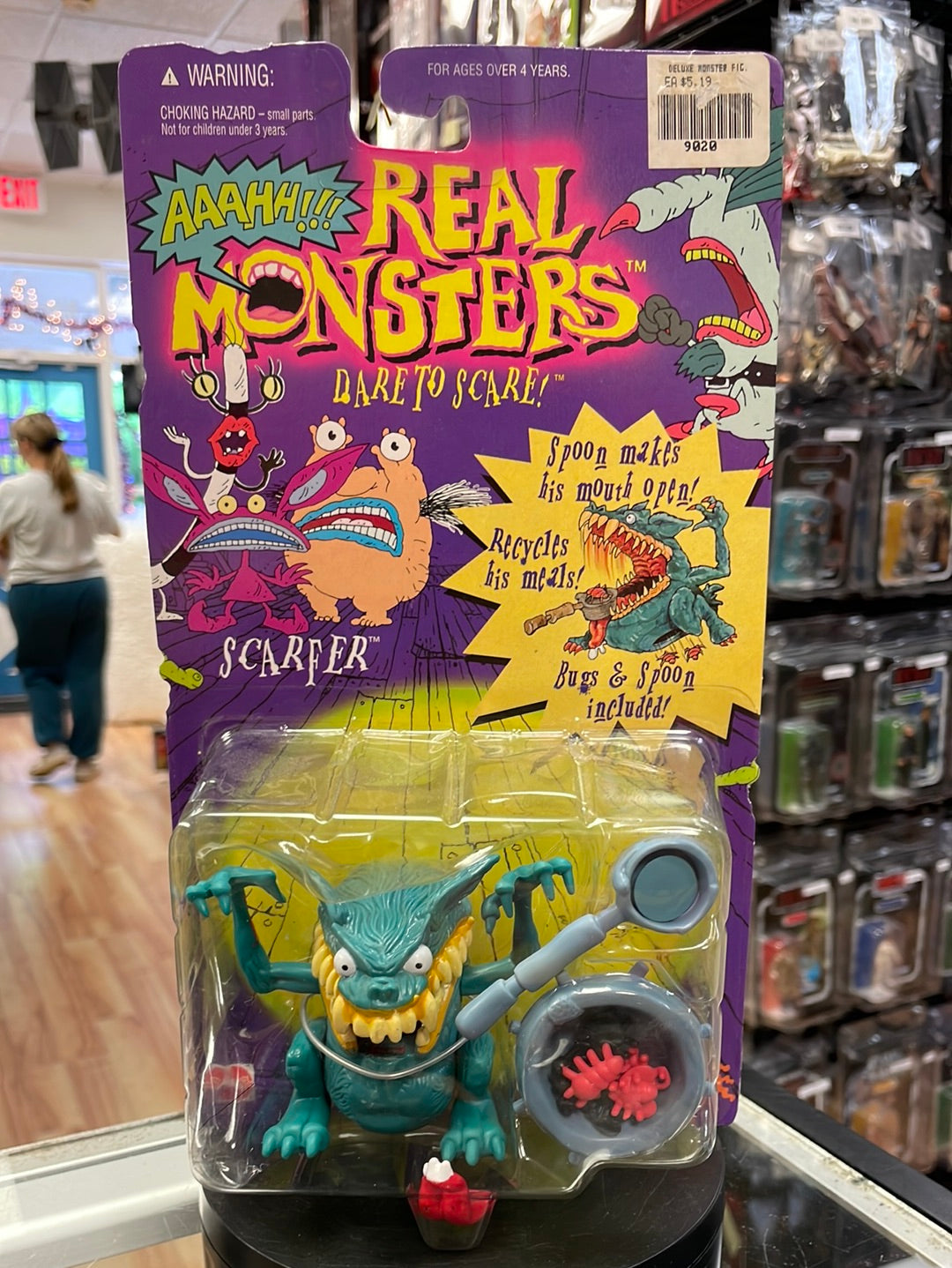 real monsters plushies Scarfer (Vintage Nickelodeon Real Monsters, Mattel) Sealed| Bitz & Buttons