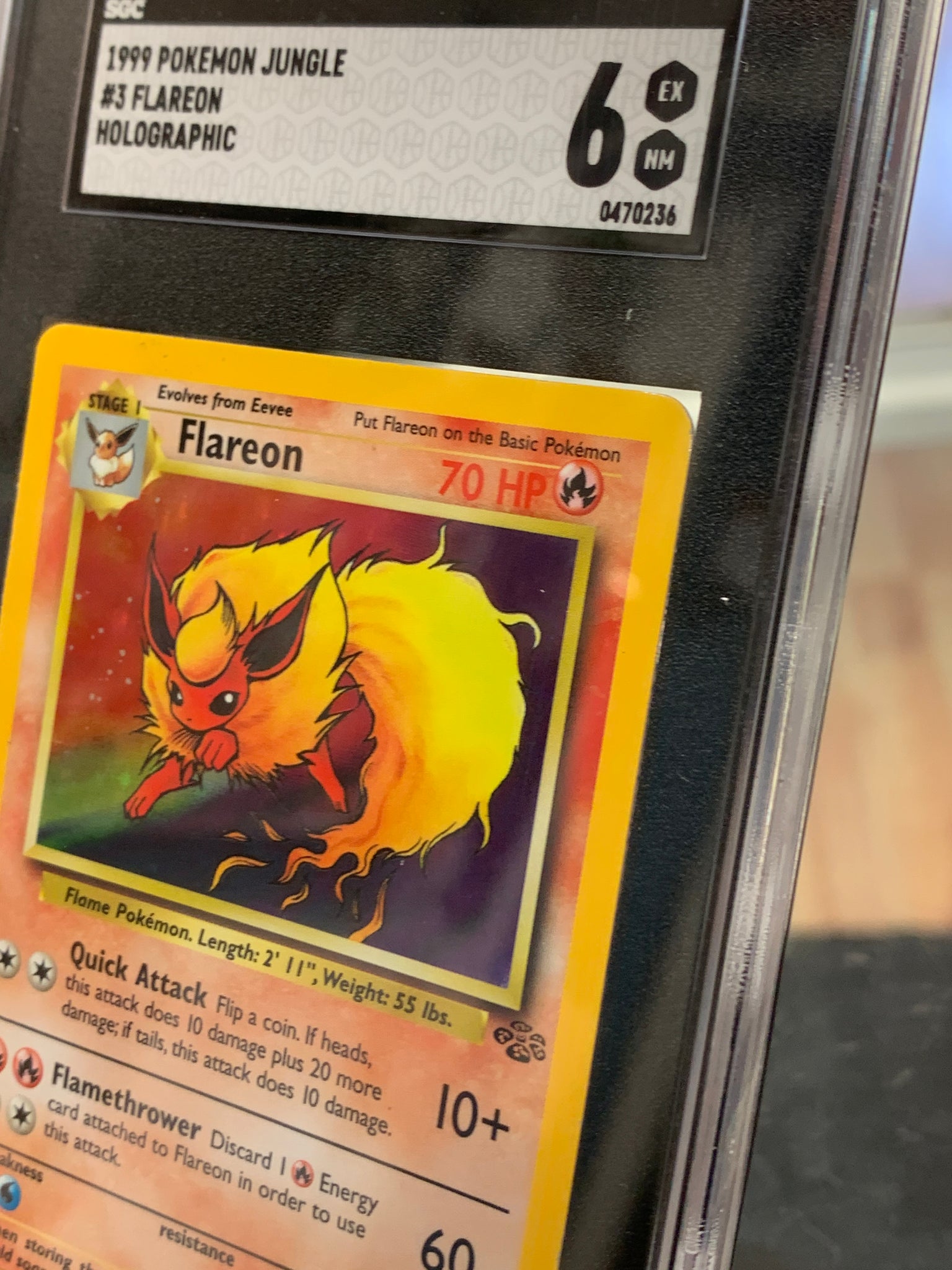 Jungle Flareon 3/64 Holo (Wizards TCG, Pokmon) SGC 6| Bitz & Buttons Jungle Flareon 3/64 Holo (Wizards TCG, Pokmon) SGC 6| Bitz & Buttons