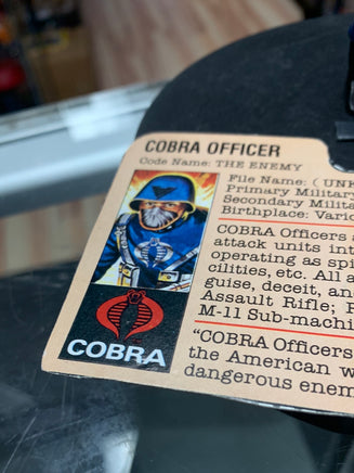 Cobra Officer V1 with File Card Straight Arm CC (Vintage GI Joe, Hasbro) Complete - Bitz & Buttons