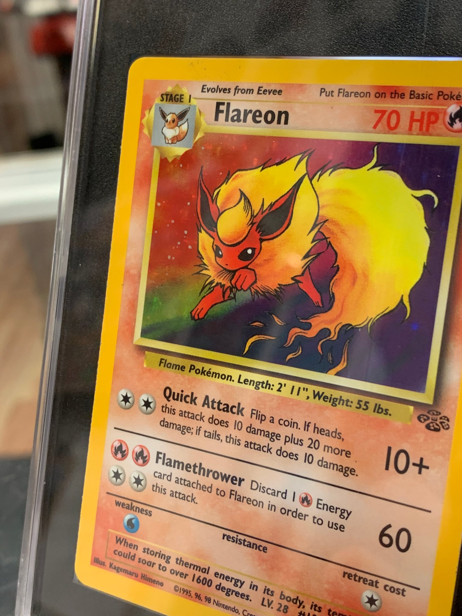 first edition flareon card Jungle Flareon 3/64 Holo (Wizards TCG, Pokémon) SGC 6| Bitz & Buttons
