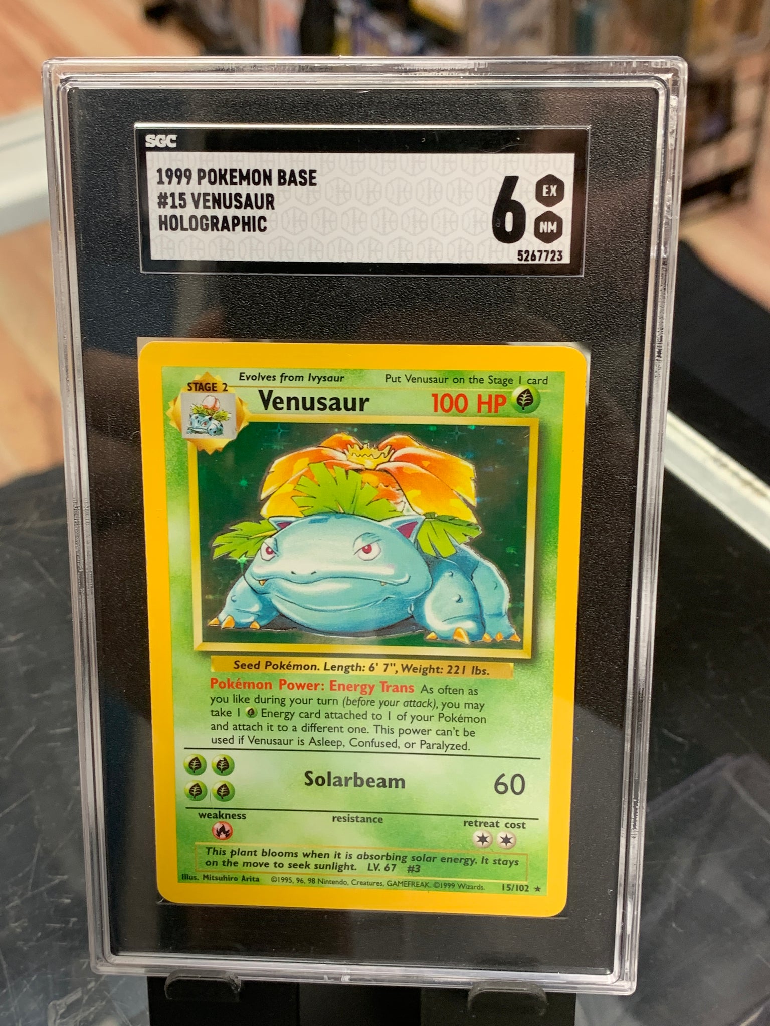 Base Set Venusaur 15/102 1999 Holo (Wizards TCG, Pokmon) SGC 6| Bitz & Buttons Base Set Venusaur 15/102 1999 Holo (Wizards TCG, Pokmon) SGC 6| Bitz & Buttons