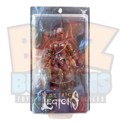 Red Armory Knight Squared Helmet (Four Horsemen, Mythic Legions) - Bitz & Buttons