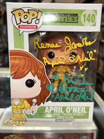 April Signed By Renae Jacobs & Judith Hoag (Funko Pop, TMNT) JSA Authenticated*