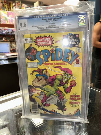 Spidey Super Stories #23 (CGC 9.6, Marvel Comics) Green Goblin, Thing, & Puppet - Bitz & Buttons