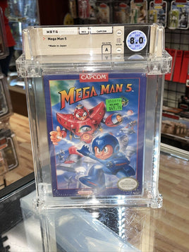 Mega Man 5 (NES Nintendo, Sealed) **WATA Graded 8.0**