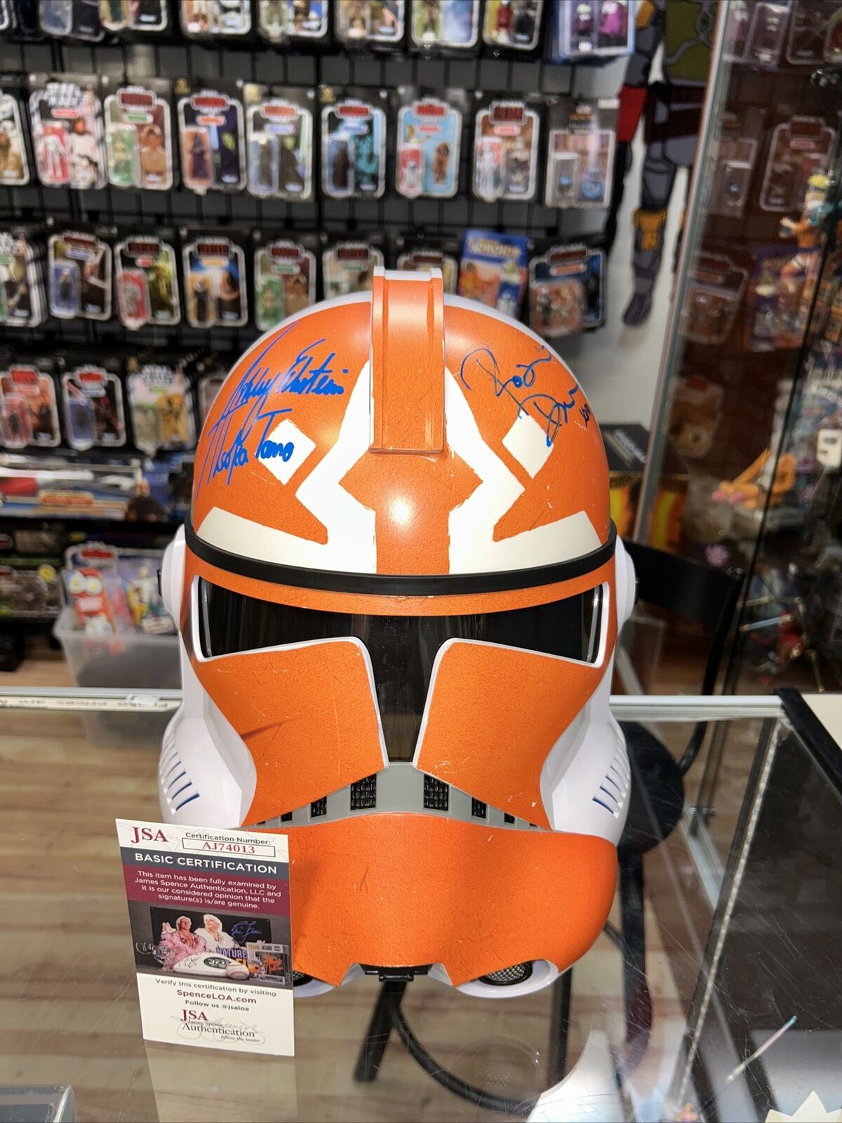 332nd custom vinyl helmet signed by Ashley Eckstein & Rasario