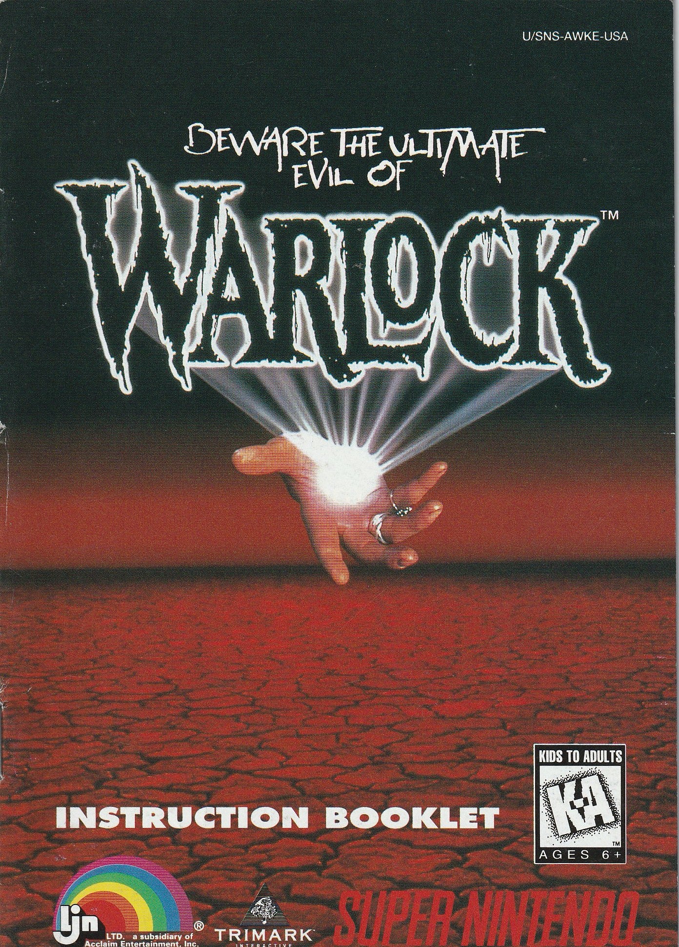 Beware the Ultimate evil of Warlock (Manual Only, SNES)| Bitz