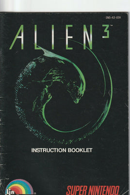 Alien 3 (Nintendo, SNES) Manual Only