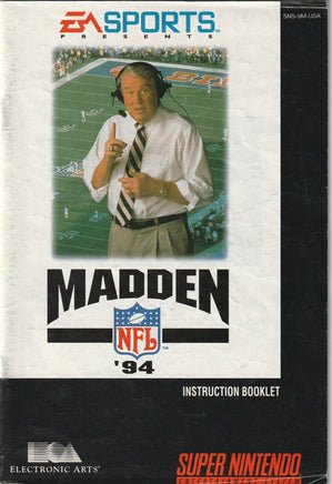 Madden 94 (SNES, Manual Only) - Bitz & Buttons