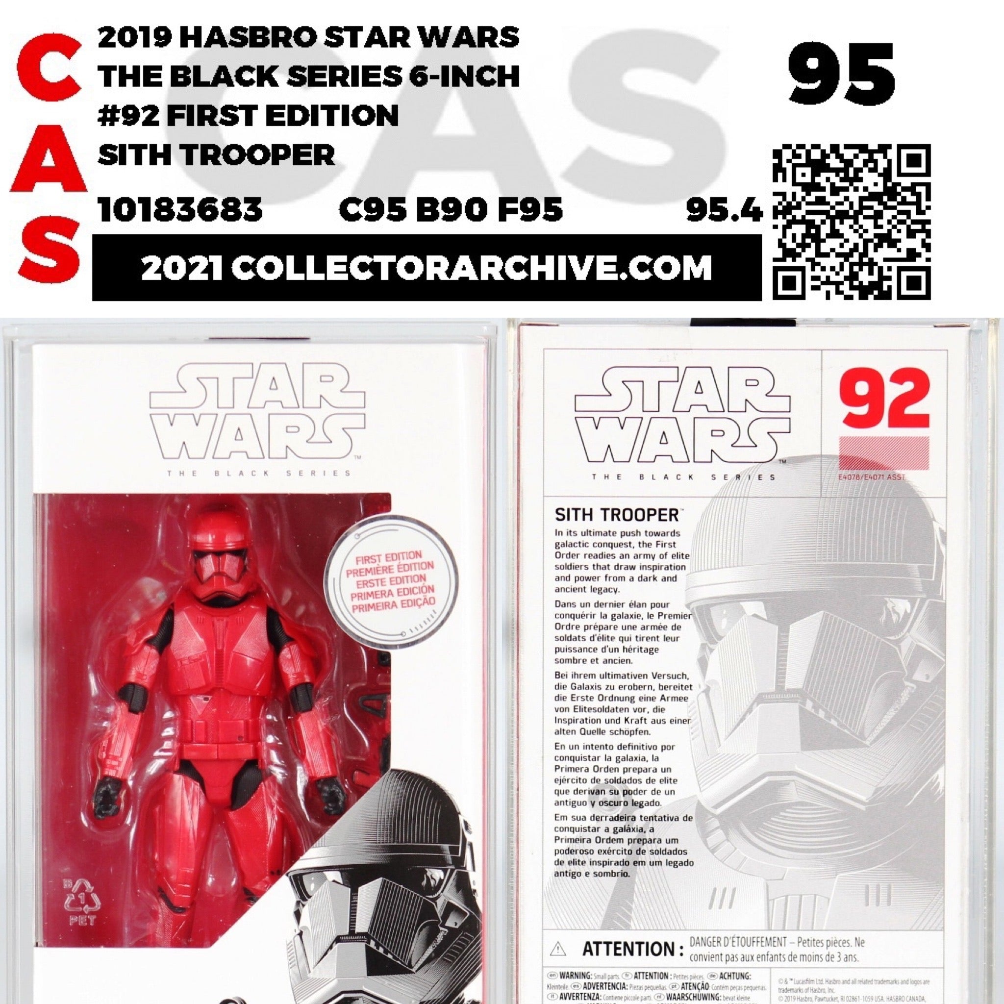 First Edition: Sith Trooper (Star Wars, Hasbro) **CAS Graded 95