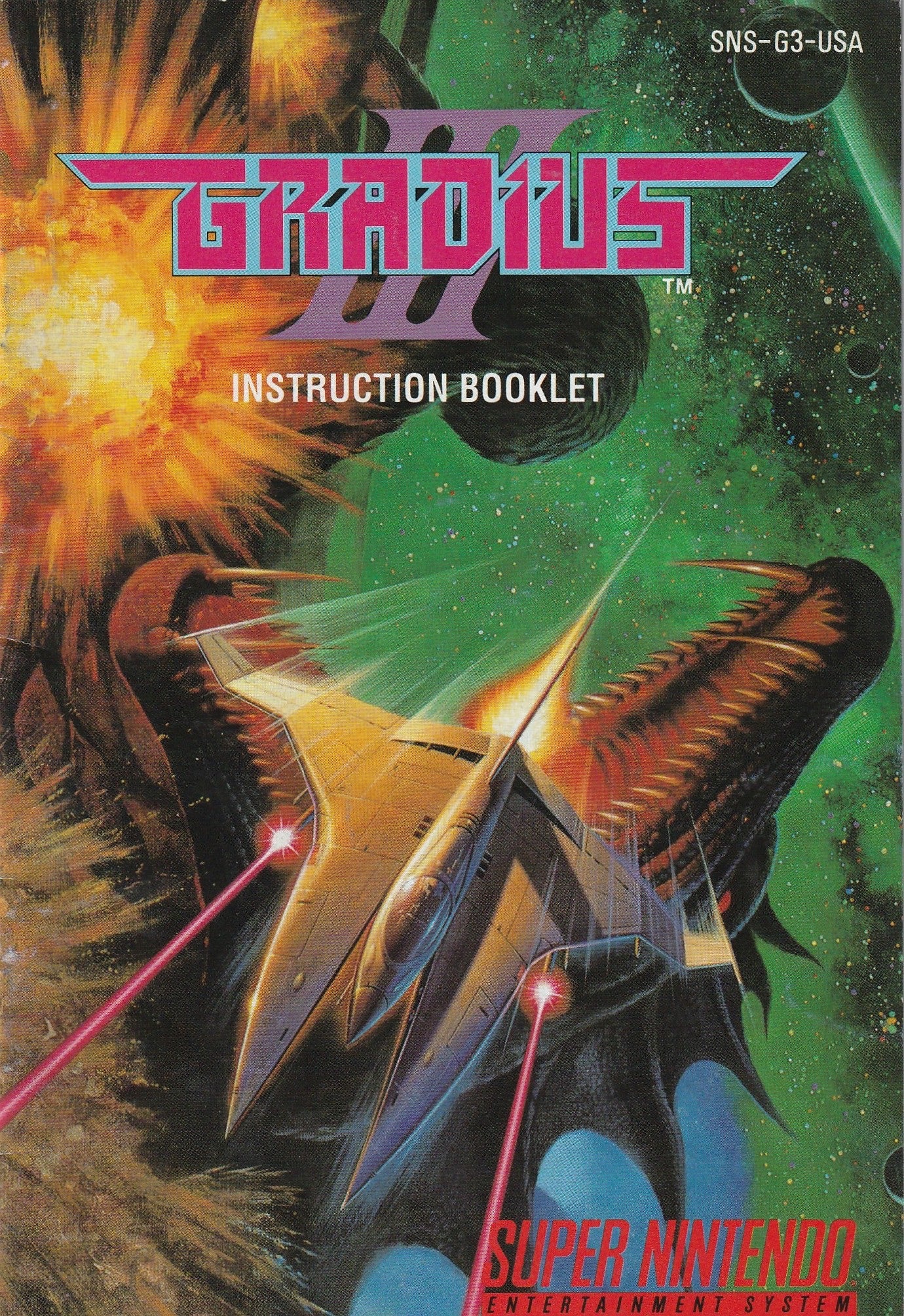 GRADIUS 3 III KONAMI SHOOT ARCADE JAPAN MANUAL INSTRUCTIONS