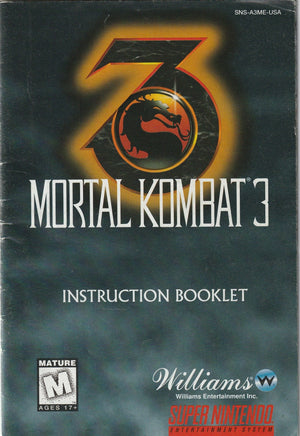 Mortal Kombat 3 (SNES, Manual Only) - Bitz & Buttons