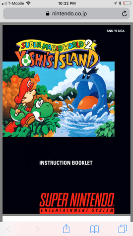 Super Mario World 2: Yoshis Island (Nintendo,SNES) Manual Only